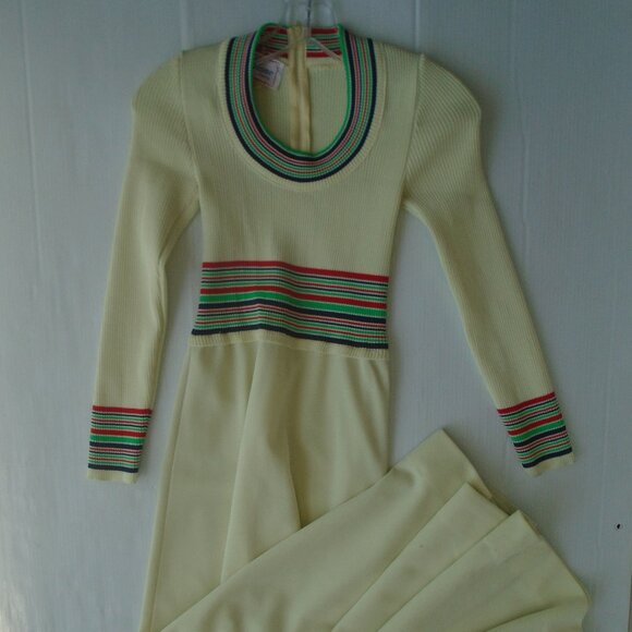 vintage Giamo Knits Womens Maxi Dress Size S Beige - Picture 3 of 5
